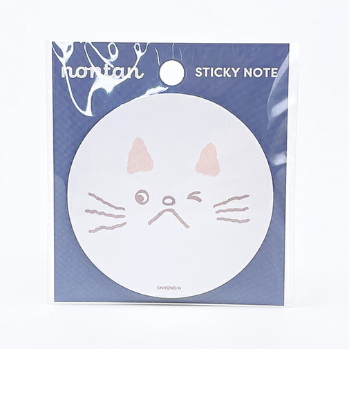 ノンタン ボールまてまてまて 丸型付箋  ブルー 文具 eHONTOMO