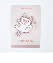 ノンタン ぱっぱらぱなし アクリルクリップ ピンク 文具 eHONTOMO