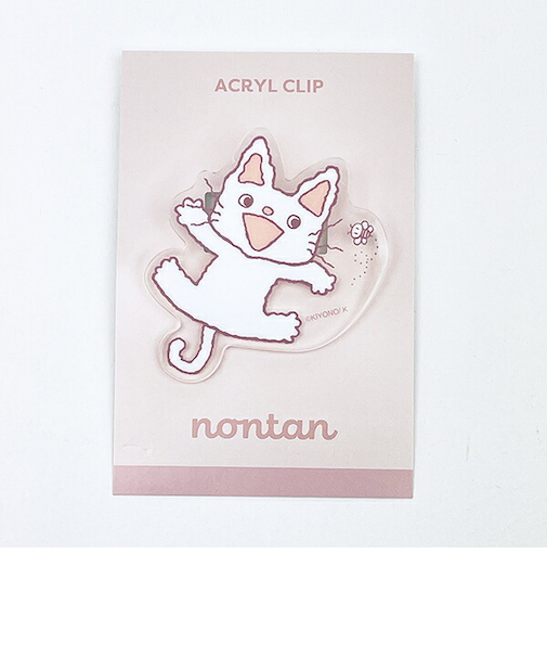 ノンタン ぱっぱらぱなし  アクリルクリップ  ピンク 文具 eHONTOMO