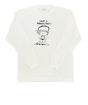 水森亜土 刺繍ロングスリーブTシャツ オトコノコ ホワイト 長袖 アパレル