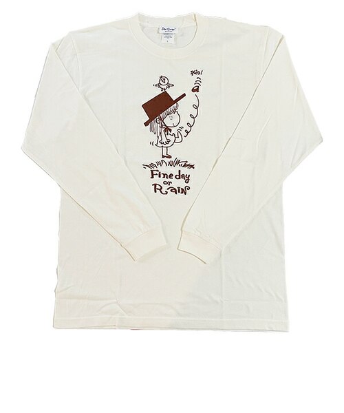 水森亜土 刺繍ロングスリーブTシャツ (ジテンシャ) グレー 長袖