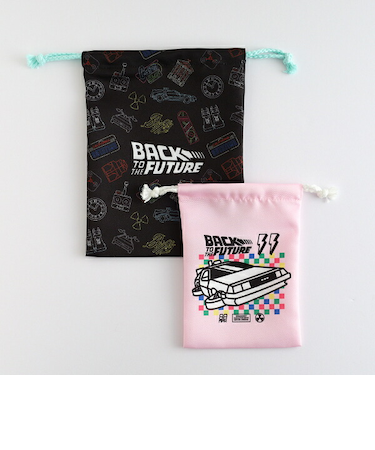 バックトゥザフューチャー BACK TO THE FUTURE 巾着2点セット (ピンク)