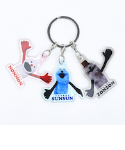 パペットスンスン 3チャームキーホルダー 集合