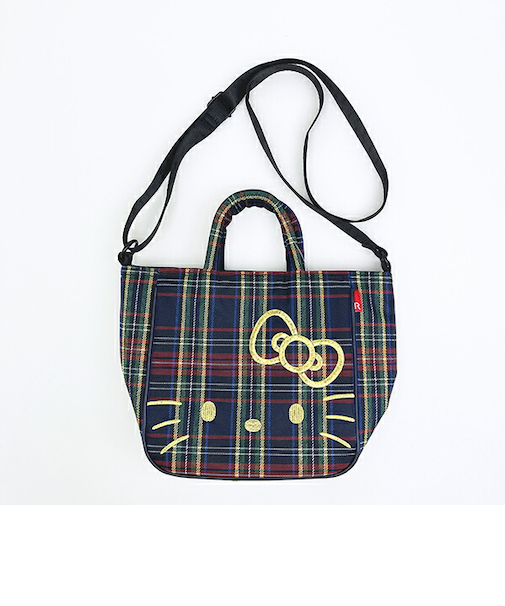 サンリオ ハローキティ 2WAYショルダートートバッグ (イエローチェック) ルートート ROOTOTE Sanrio
