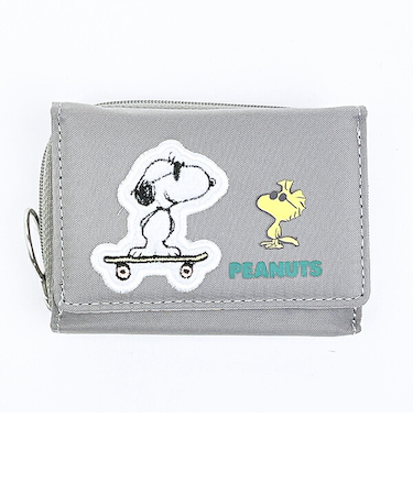 スヌーピー ジョー・クール コンパクト三つ折り財布 グレー SNOOPY
