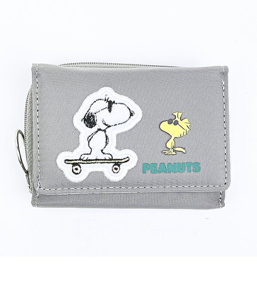 スヌーピー ジョー・クール コンパクト三つ折り財布 グレー SNOOPY