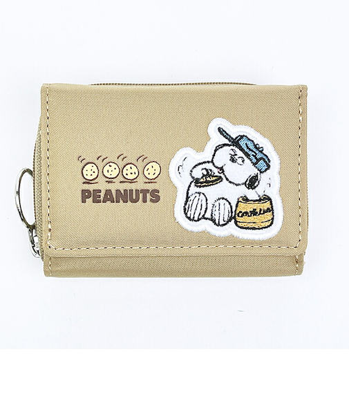 スヌーピー オラフ コンパクト三つ折り財布 ベージュ SNOOPY