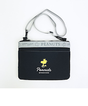スヌーピー ウッドストック 2ルームショルダーバッグ ブラック SNOOPY