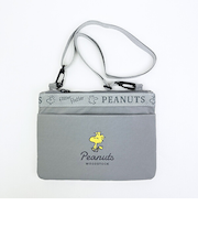 スヌーピー ウッドストック 2ルームショルダーバッグ グレー SNOOPY