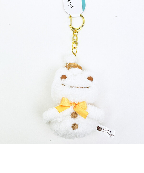 かえるのピクルス 雪だるま マスコットキーホルダー  (ポンチョ)
