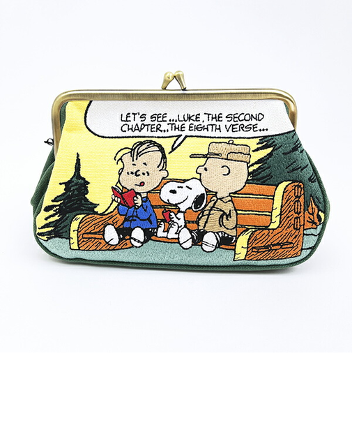 スヌーピー 畳刺繍ペンポーチ がま口 ピクニック SNOOPY