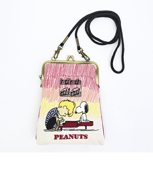 スヌーピー 畳刺繍ペンポーチ がま口 ピアノ SNOOPY