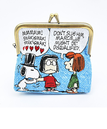 スヌーピー 畳刺繍ミニポーチ がま口 ハート SNOOPY