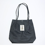 オサムグッズ 合皮ハンドルタックトートバッグ (ブラック)