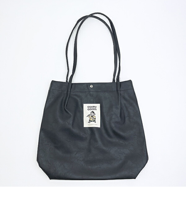 オサムグッズ 合皮ハンドルタックトートバッグ (ブラック)