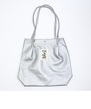 オサムグッズ 合皮ハンドルタックトートバッグ (シルバー)