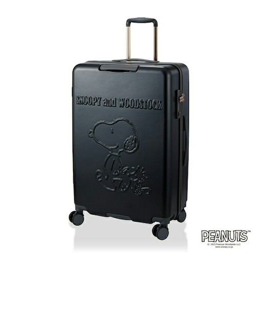 スヌーピー ウッドストック ジッパータイプ スーツケース 82L (ブラック) キャリーケース SNOOPY