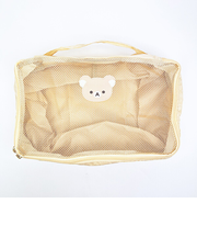 リラックマ フェイス 圧縮ポーチ ベージュ 旅行 トラベル
