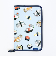 モフサンド お寿司 ちりめん フリーケース ブルー