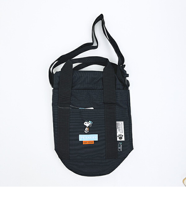 スヌーピー ドラムショルダーバッグ ブラック RE-PET SNOOPY