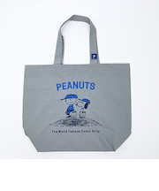 スヌーピー チャーリーブラウン トートバッグ (グレー) ベースボールシリーズ SNOOPY