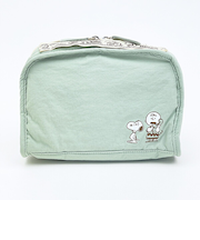 スヌーピー チャーリーブラウン 仕切りたくさんポーチ トラベル グリーン SNOOPY