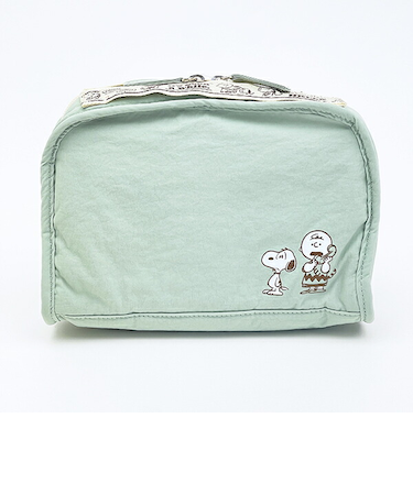 スヌーピー チャーリーブラウン 仕切りたくさんポーチ トラベル グリーン SNOOPY