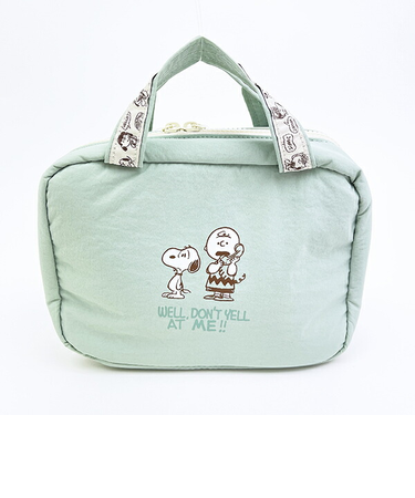 スヌーピー 2WAY吊下げポーチ トラベル グリーン SNOOPY