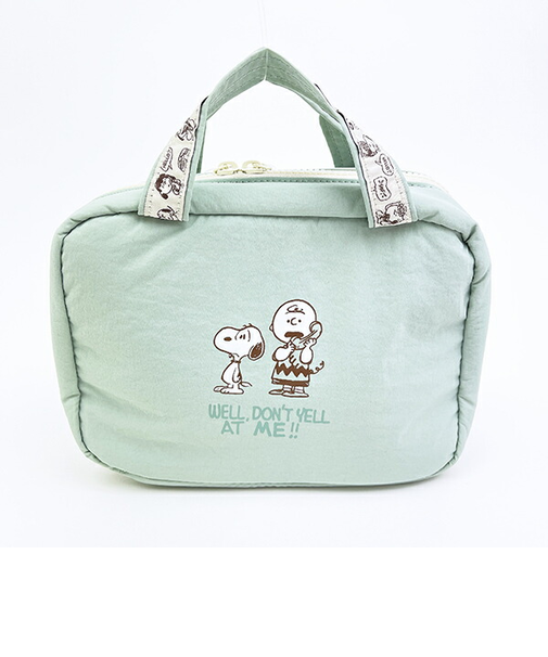 スヌーピー 2WAY吊下げポーチ トラベル グリーン SNOOPY
