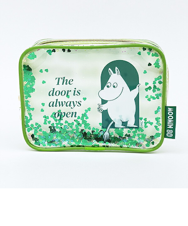 ムーミン シャカシャカポーチ グリーン 80周年アート MOOMIN