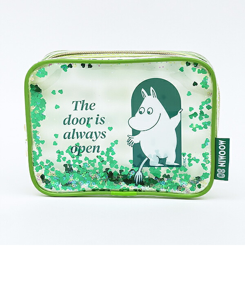 ムーミン シャカシャカポーチ グリーン 80周年アート MOOMIN