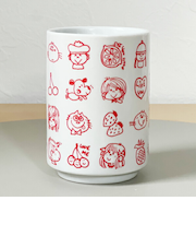 水森亜土 湯呑み(レッド) コップ あどちゃん