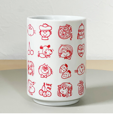 水森亜土 湯呑み(レッド) コップ あどちゃん