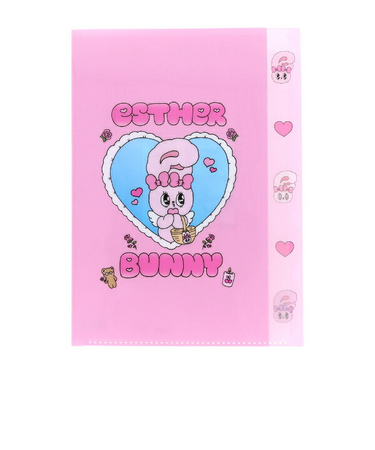 エスターバニー (Esther Bunny)  ダイカットクリアファイル5P ピンク 文具 日本製