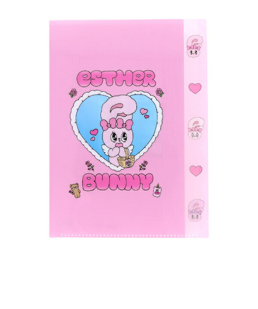 エスターバニー (Esther Bunny)  ダイカットクリアファイル5P ピンク 文具 日本製