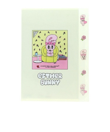 エスターバニー (Esther Bunny)  ダイカットクリアファイル5P クリーム 文具 日本製