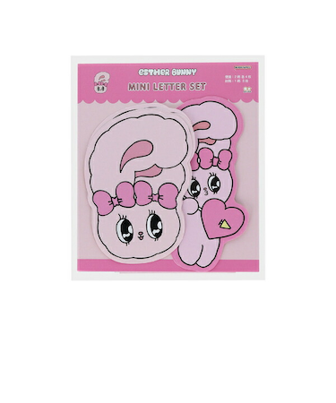 エスターバニー (Esther Bunny)  ダイカットミニレターセット ピンク 文具 日本製