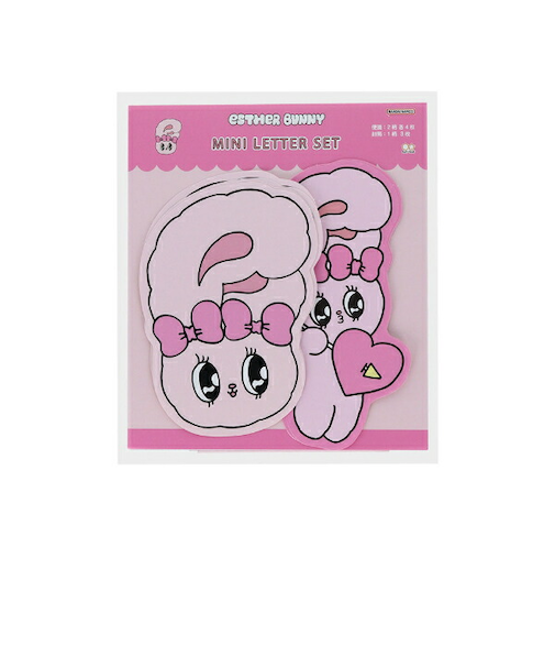 エスターバニー (Esther Bunny)  ダイカットミニレターセット ピンク 文具 日本製