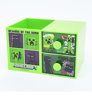 マインクラフト クリーパー＆エンダーマン ペンスタンド付きプラチェスト 収納 小物入れ インテリア Minecraft
