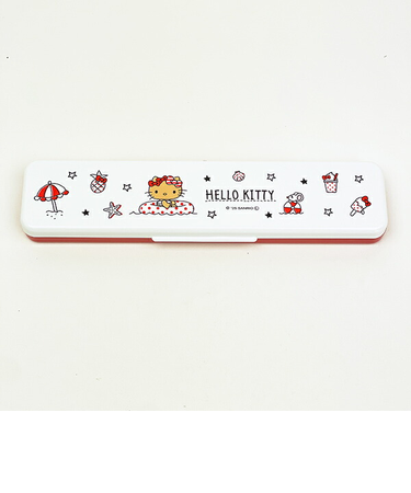 サンリオ 日焼け キティ 音の鳴らないコンビセット 箸＆スプーン ランチ 日本製 Sanrio