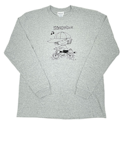 水森亜土 刺繍ロングスリーブTシャツ (ジテンシャ) グレー 長袖 アパレル