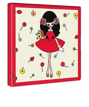 内藤ルネ キャンバスアート 赤い服の少女 インテリア アートパネル