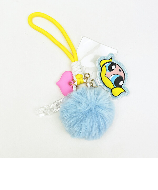 パワーパフガールズ バブルス スマホチャーム (ブルー) キーホルダー パワパフ