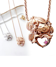 水森亜土 ジュエリー ［ピンクゴールド×ルビー］ 天然石 ネックレス