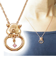 ぷーとん ジュエリー ［ピンクゴールド×ピンクトルマリン］ 天然石 ネックレス