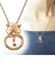 ぷーとん ジュエリー ［ピンクゴールド×ガーネット］ 天然石 ネックレス