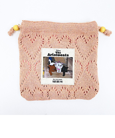 ディズニー マリー ハートニット巾着ポーチ ピンク ACCOMMODE アコモデ Disney