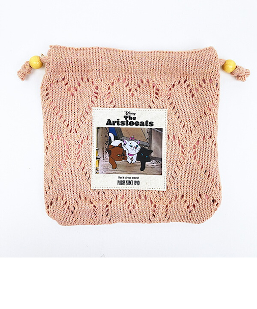 ディズニー マリー ハートニット巾着ポーチ ピンク ACCOMMODE アコモデ Disney