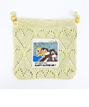 ディズニー クラリス ハートニット巾着ポーチ イエロー チップとデール ACCOMMODE アコモデ Disney