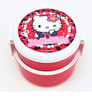 サンリオ ハローキティ 丸型ランチボックス2段（フォーク付き） お弁当箱 日本製 Sanrio